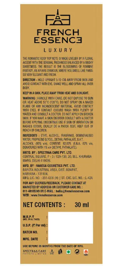 FRENCH ESSENCE Luxury Bloom Scent With Long Lasting Fragrance For Ladies Eau de Parfum - 30 ml  (For Women)