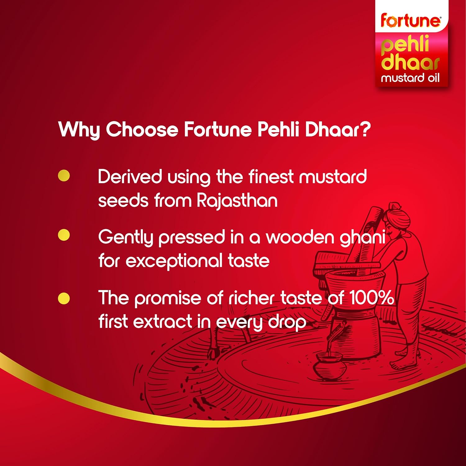 Fortune Pehli Dhaar First Pressed Kachi Ghani Mustard Oil