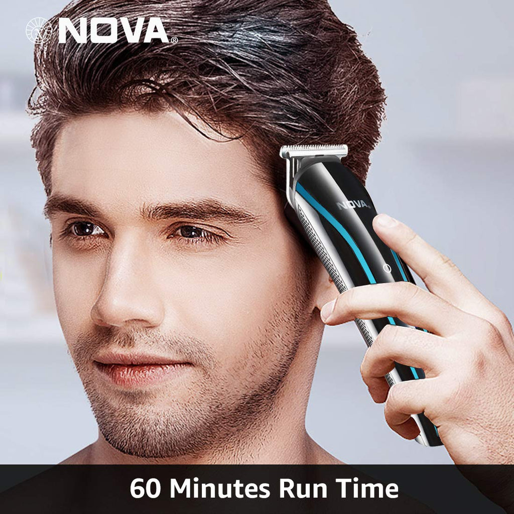 NOVA NG 1152 Cordless Rechargeable: 60 Minutes Runtime Multi Grooming Trimmer for Men (Blue)