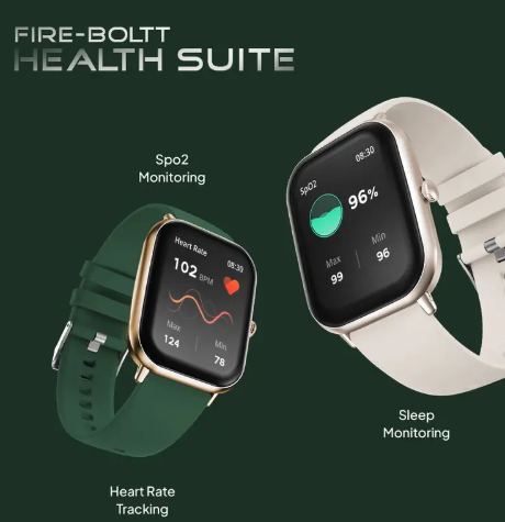Fire-Boltt Hunter 51.1mm (2.01) HD Display Buetooth Calling with Single Chipset, Metal Body Smartwatch  (Green Strap, Free Size)