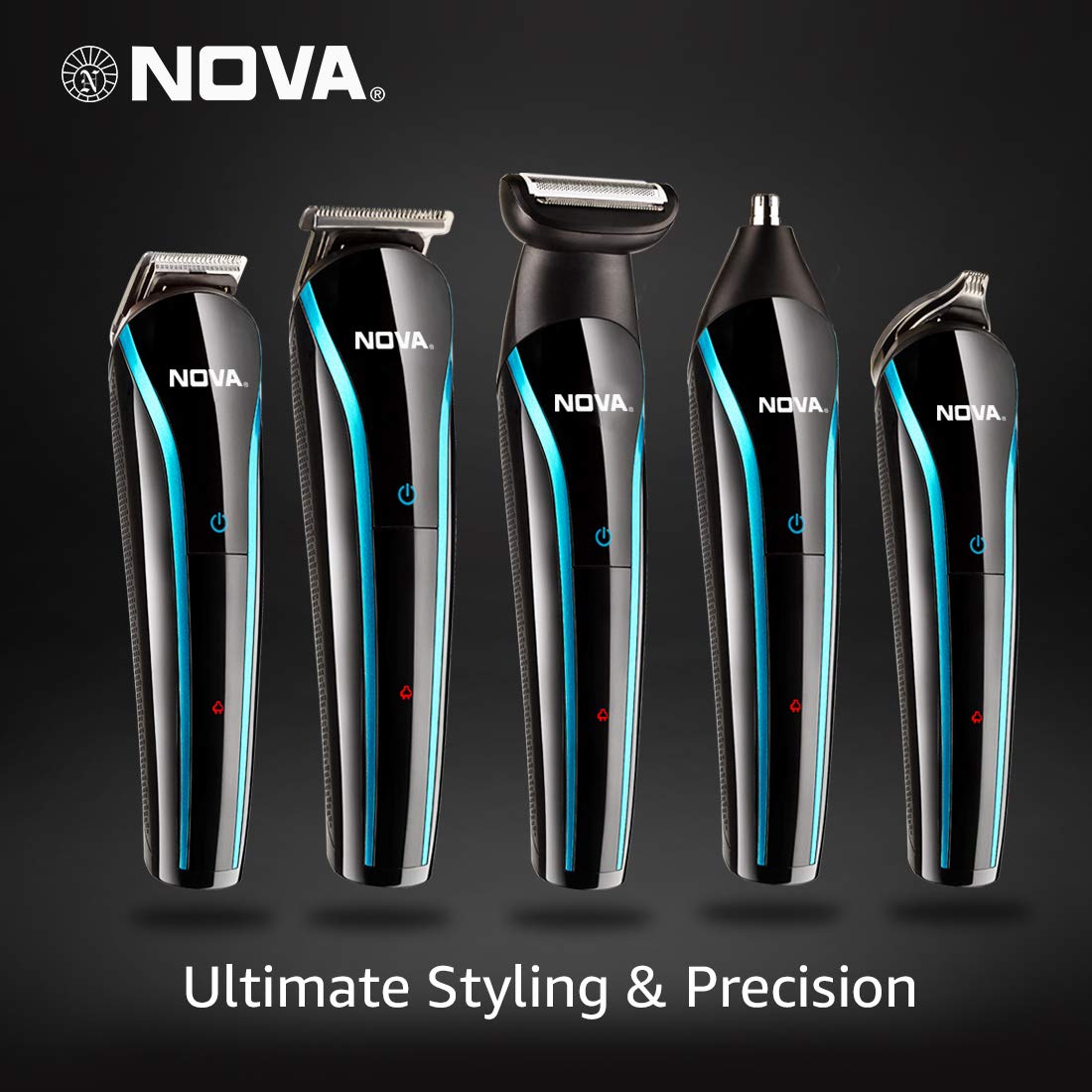 NOVA NG 1152 Cordless Rechargeable: 60 Minutes Runtime Multi Grooming Trimmer for Men (Blue)