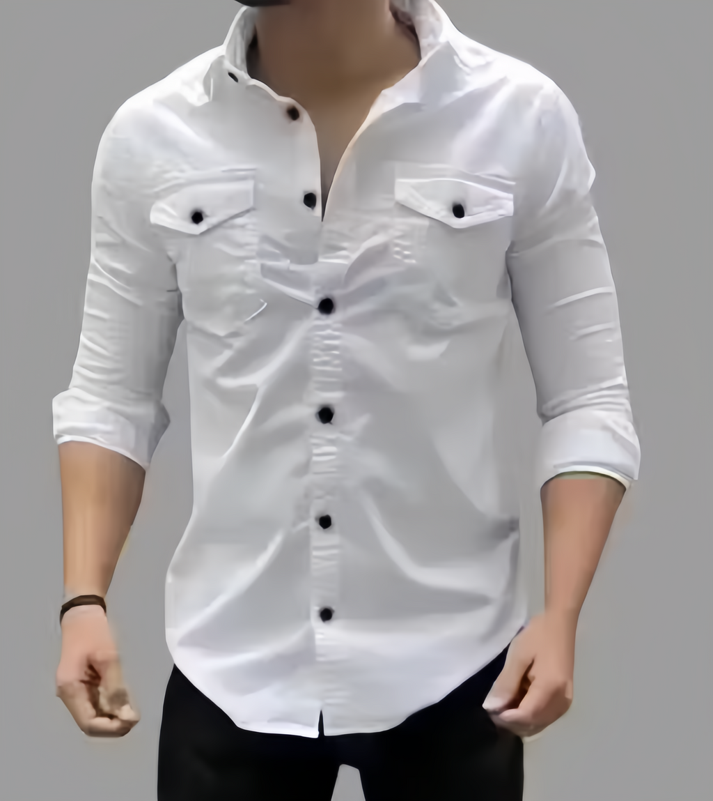 Classy party wear men shirt -White
