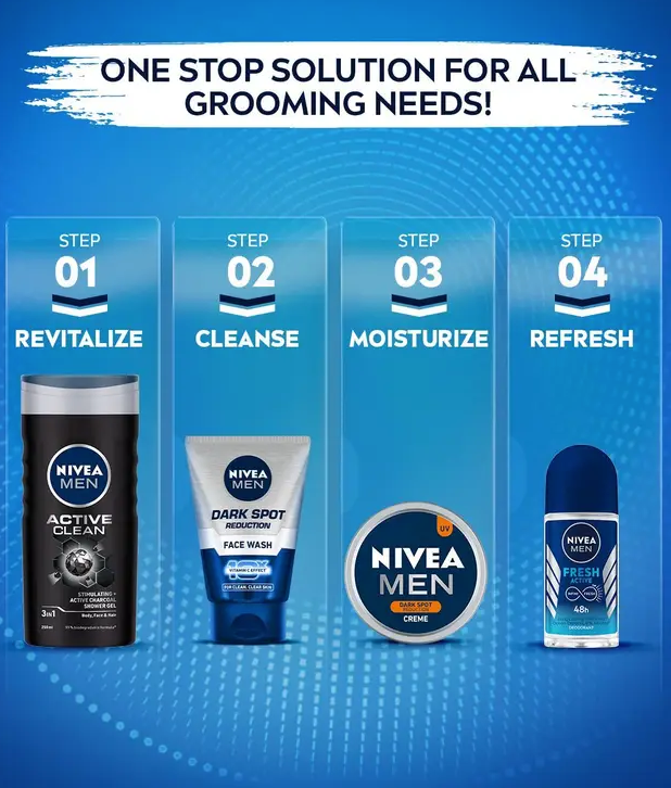 Nivea Men Dark Spot Reduction Combo with 10X Vitamin C Effect, Licorice, Face Wash  (300 g)