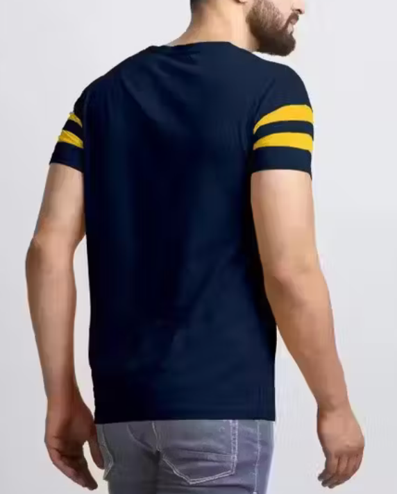 Men Striped Round Neck Cotton Blend "T-shirt" Combo Pack Off 2