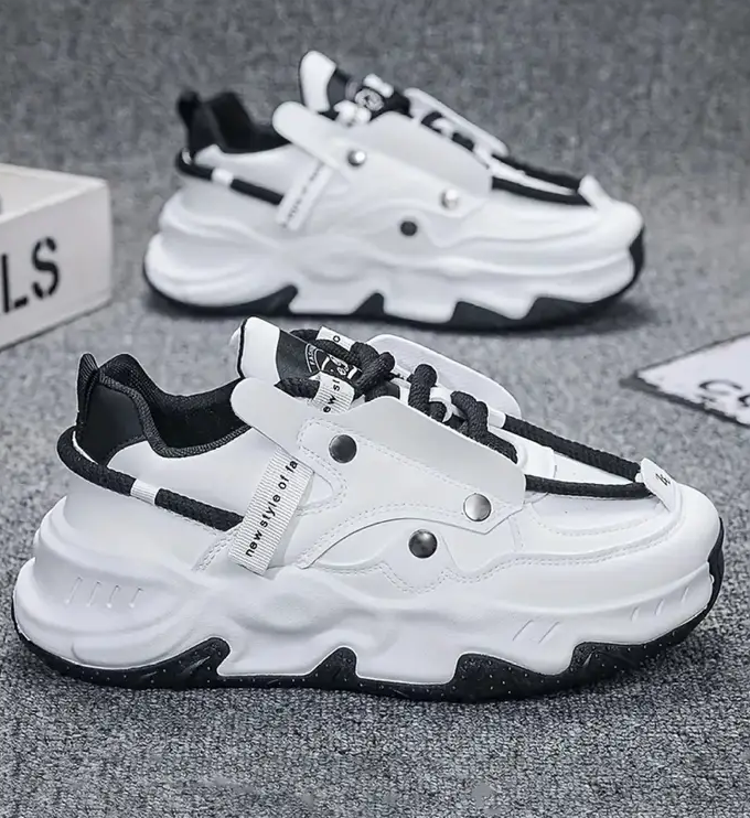 Trendy Men's Casual Sneakers Men's Fashion Style Walking Lace-Up Outdoor Sneakers For Men