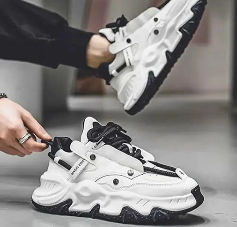 Trendy Men's Casual Sneakers Men's Fashion Style Walking Lace-Up Outdoor Sneakers For Men