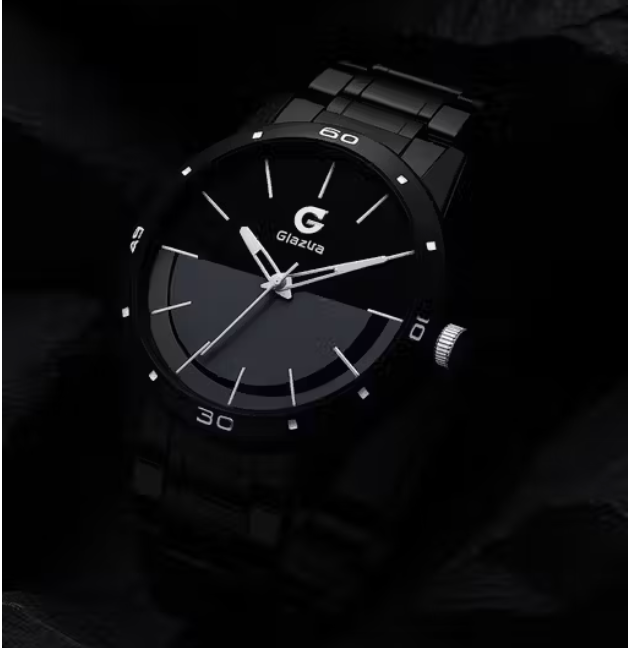 Trendy Black Chain Watch - For Men