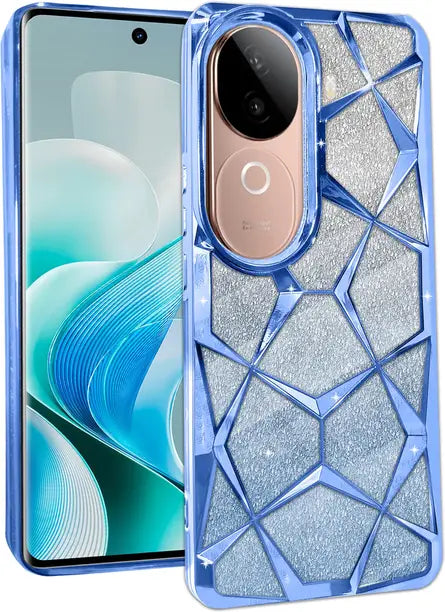 Zig Zag Back Cover for Vivo V40 5G  (Blue, Shock Proof, Pack of: 1)