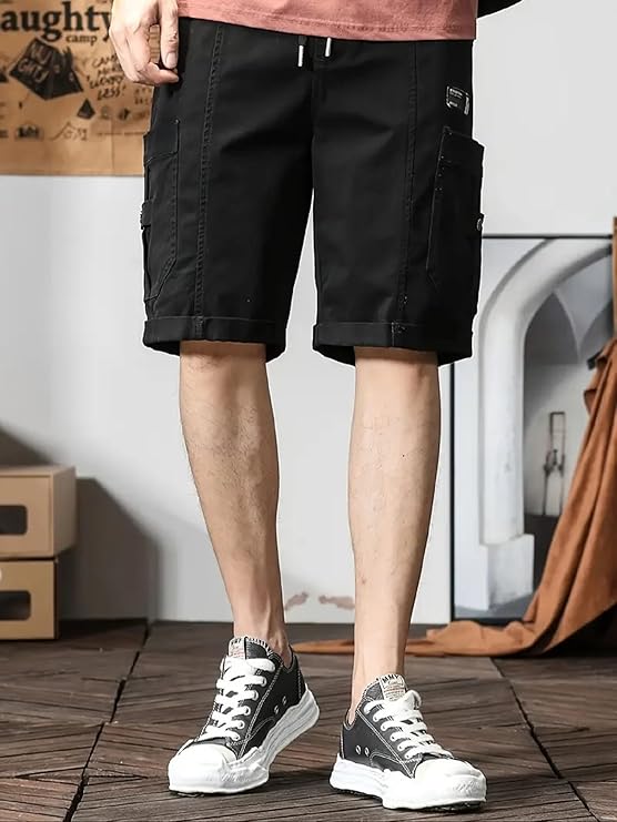 Men Shorts Cotton || Men Shorts Casual Black Matt