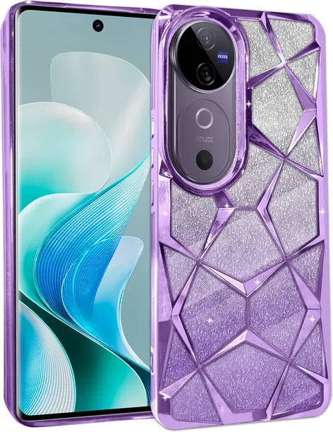 Zig Zag Back Cover for Vivo V40 5G  (Blue, Shock Proof, Pack of: 1)