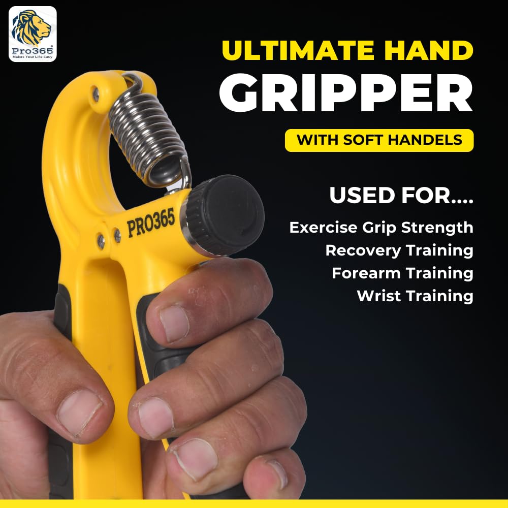 PRO365 Premium Hand Gripper Combo | Full Set for Forearms, Viens, Fingers | ABS Compound Material | Accurate Counter Meter | Finger Grippers