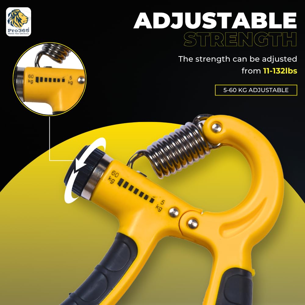 PRO365 Premium Hand Gripper Combo | Full Set for Forearms, Viens, Fingers | ABS Compound Material | Accurate Counter Meter | Finger Grippers