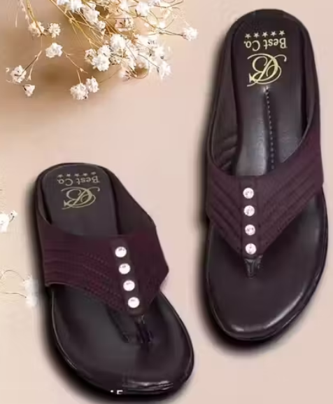 Women's Soft brown Traditional Comfortable Flip Flop Slippers for outdoor soft slippers flats for women