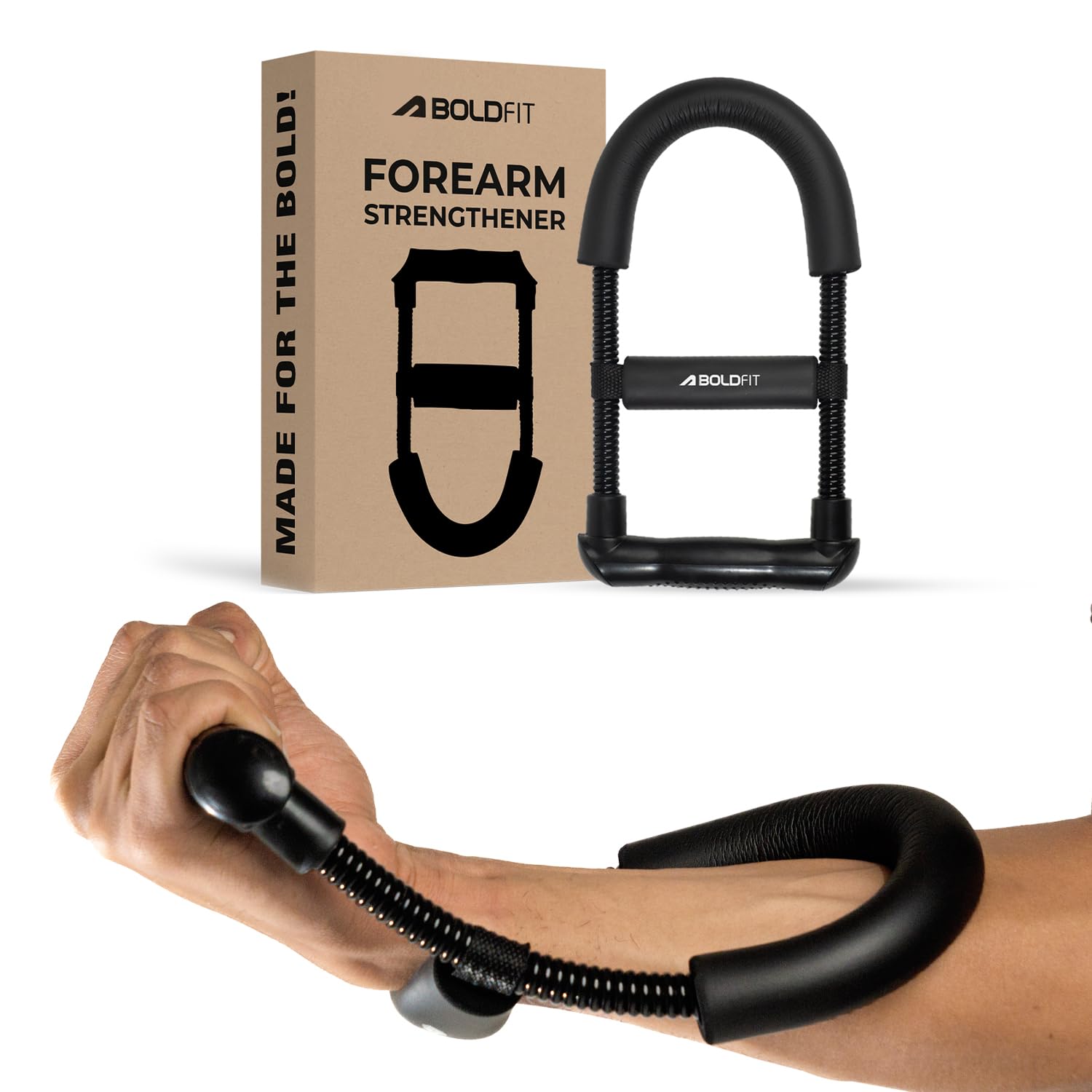Boldfit Forearm Strengthener Wrist Exercise Equipment Arm Strengthener Grip Strengthener Fitness Equipment Home Gym Equipment For Men & Gym Equipment For Women Grip Workout Forearm Wrist Grip, Black