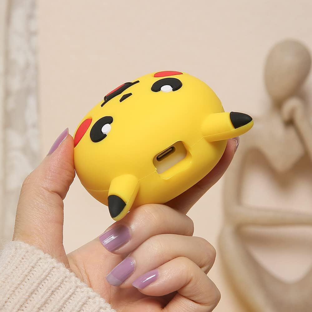 Pikachu Charger Case Cover with Full Cable Protector 3D Cute Pattern Compatible for iPhone Charger Only 18W & 20W iPhone 16,iPhone 13,iPhone 15,iPhone 14 (Yellow Cat)