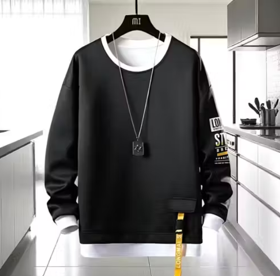 Stylish Men's Printed Cotton Full Sleeve T-Shirt – | Soft & Comfortable