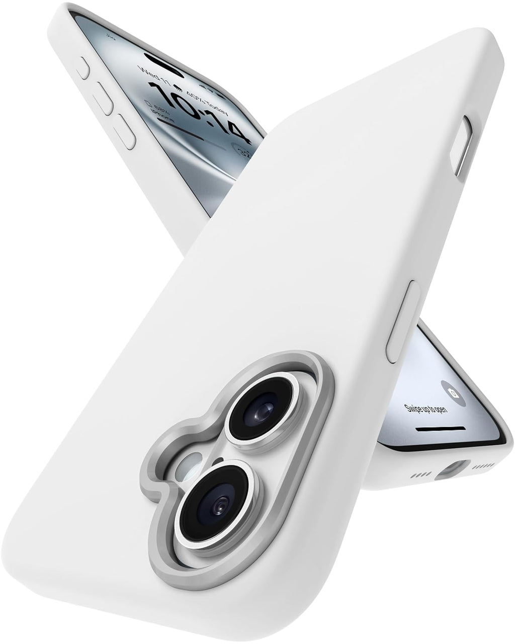 Max Silicon Back Cover Case for iPhone 16 Plus Scratch Resistant TPU Shockproof 6ft Feet Drop Protection Support Mag-Safe Wireless Charging