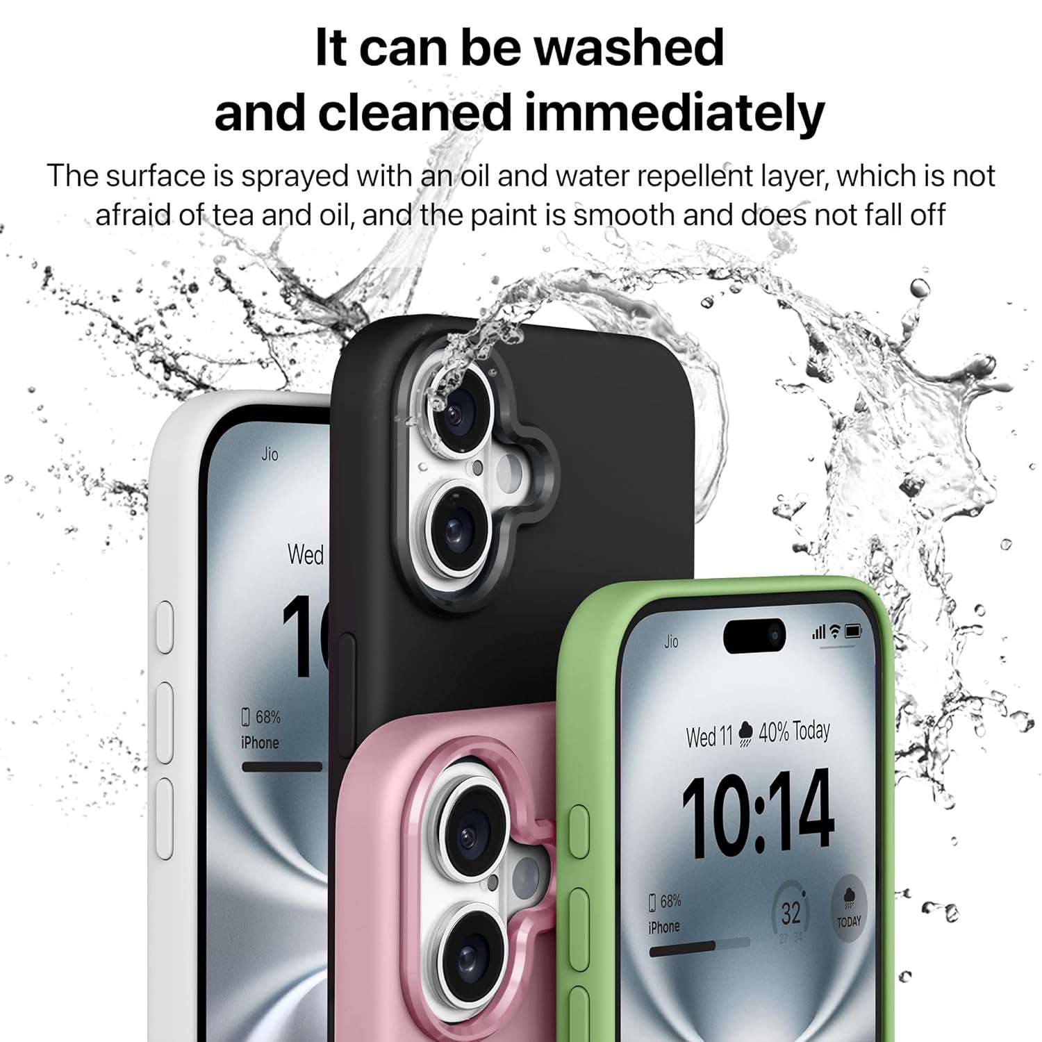 Max Silicon Back Cover Case for iPhone 16 Plus Scratch Resistant TPU Shockproof 6ft Feet Drop Protection Support Mag-Safe Wireless Charging