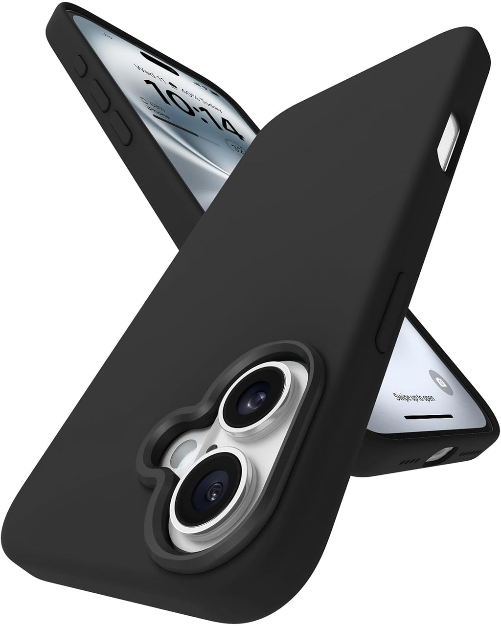 Max Silicon Back Cover Case for iPhone 16 Plus Scratch Resistant TPU Shockproof 6ft Feet Drop Protection Support Mag-Safe Wireless Charging