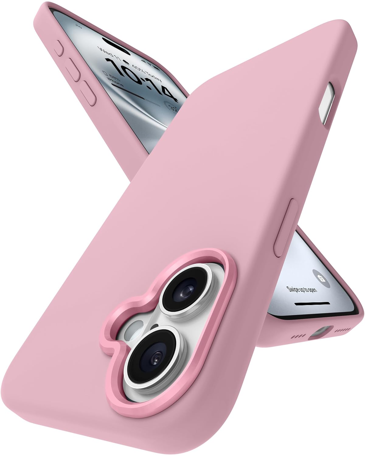 Max Silicon Back Cover Case for iPhone 16 Plus Scratch Resistant TPU Shockproof 6ft Feet Drop Protection Support Mag-Safe Wireless Charging