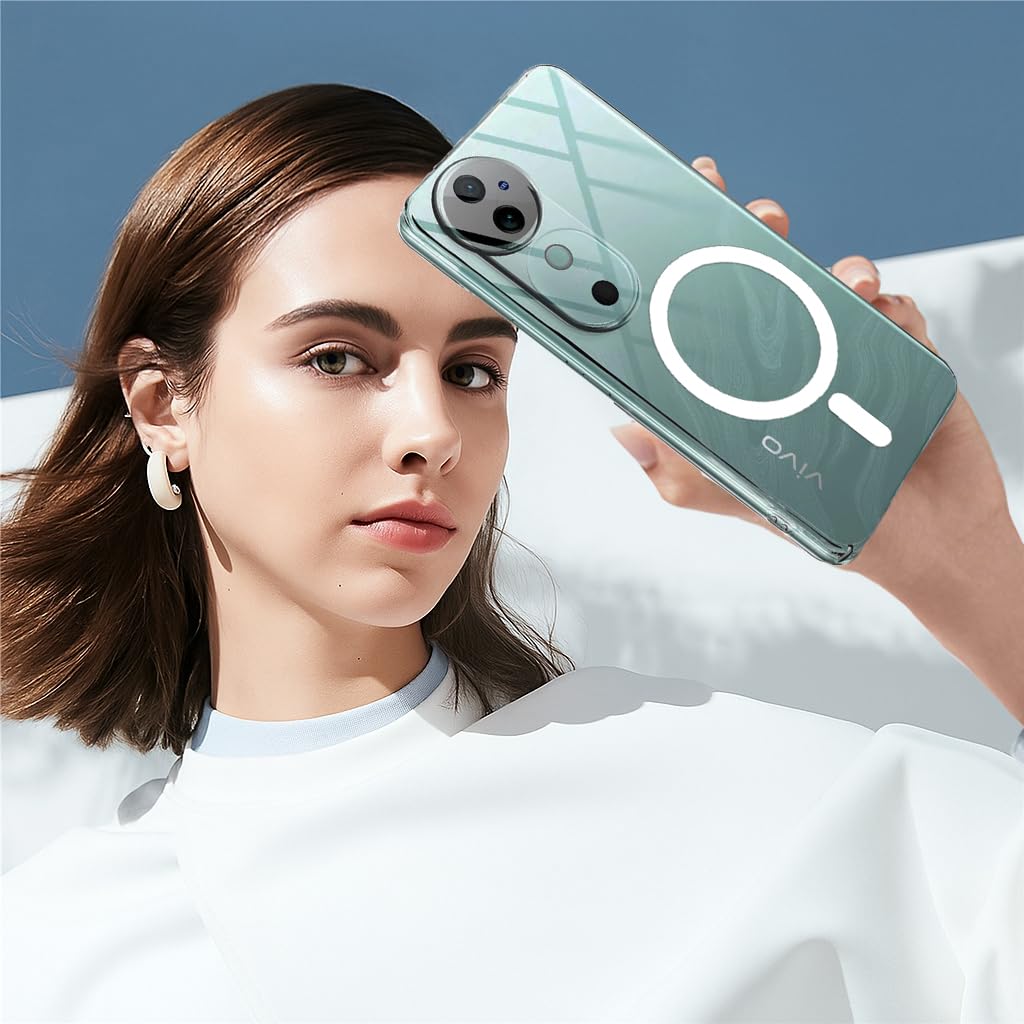 CLEAR Shockproof Ultra-Hybrid Back Cover for Vivo V40 / V40 Pro (5G) | Crystal Clear Slim Transparent Case | Stylish Design | Compatible Only with Magnetic Accessories – Clear