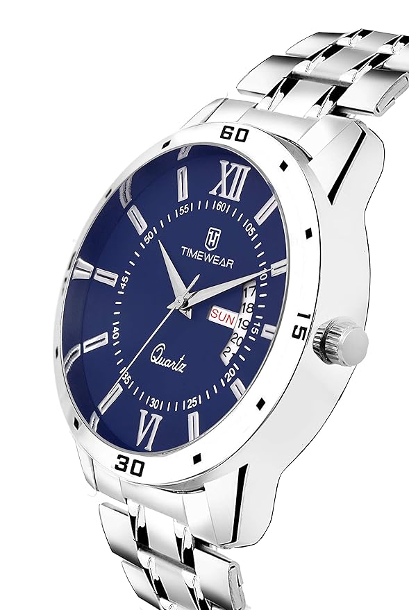 TIMEWEAR Analog Day Date Functioning Stainless Steel Chain Watch for Men