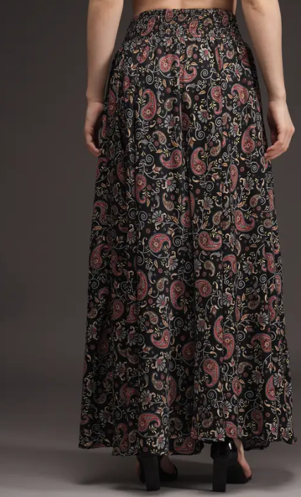 Women Flared Multicolour Viscose Rayon Trousers