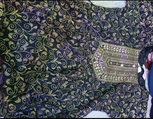 Women Printed Viscose Rayon Cape Top Kurta (Black)